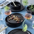 thumbnail image 7 of over&back Stackable Dinner Bowl Set - Stoneware Dishes - Comes with 4 Dinner Bowls - All-Occasion Place Settings Perfect for Pasta, Salads, Snacks - 8.3" x 8.3" x 1.9" - 40oz - Semi-Matte Black, 7 of 7
