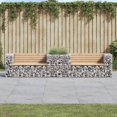 thumbnail image 1 of vidaXL Garden Bench with Gabion Basket Solid Wood Pine, 1 of 5
