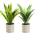 thumbnail image 1 of 2 Pcs Fake Leaf Simulation Green Plant Potted Creative Interior Decoration Artificial Plant Decoration, 1 of 5