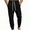 Black, variant on Mens Cotton Fleece Jogger Pants- Elastic High Waist Cuffed Ankles Relaxed Fit Full Length Drawstring Sweatpants for Workout Lounge Casual Gray Size 2XL