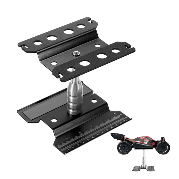 Uxcell 1 Set RC Car Work Stand Lift Lower Aluminum Repair Workstation 360 Degree Rotation for 1/8 1/10 1/16 Scale RC Car Crawler Truck Vehicle (Black)