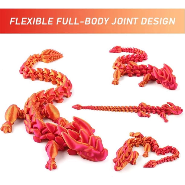 Oeuf De Dragon Magique Imprimé 3D Articulé Flexible - Dragon En Cristal Violet Avec Œuf - Décoration Fantastique