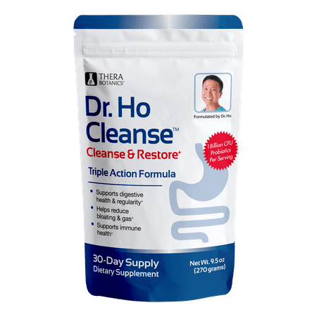 Dr. Ho Cleanse & Restore- Detox-Eliminate Built-up Toxins and Waste; Relieve Discomfort from Constipation, Gas, Upset Stomach, Feel Lighter, Slimmer, Energized, Gluten Free Fiber Rich (Best Way To Relieve Constipation Fast)