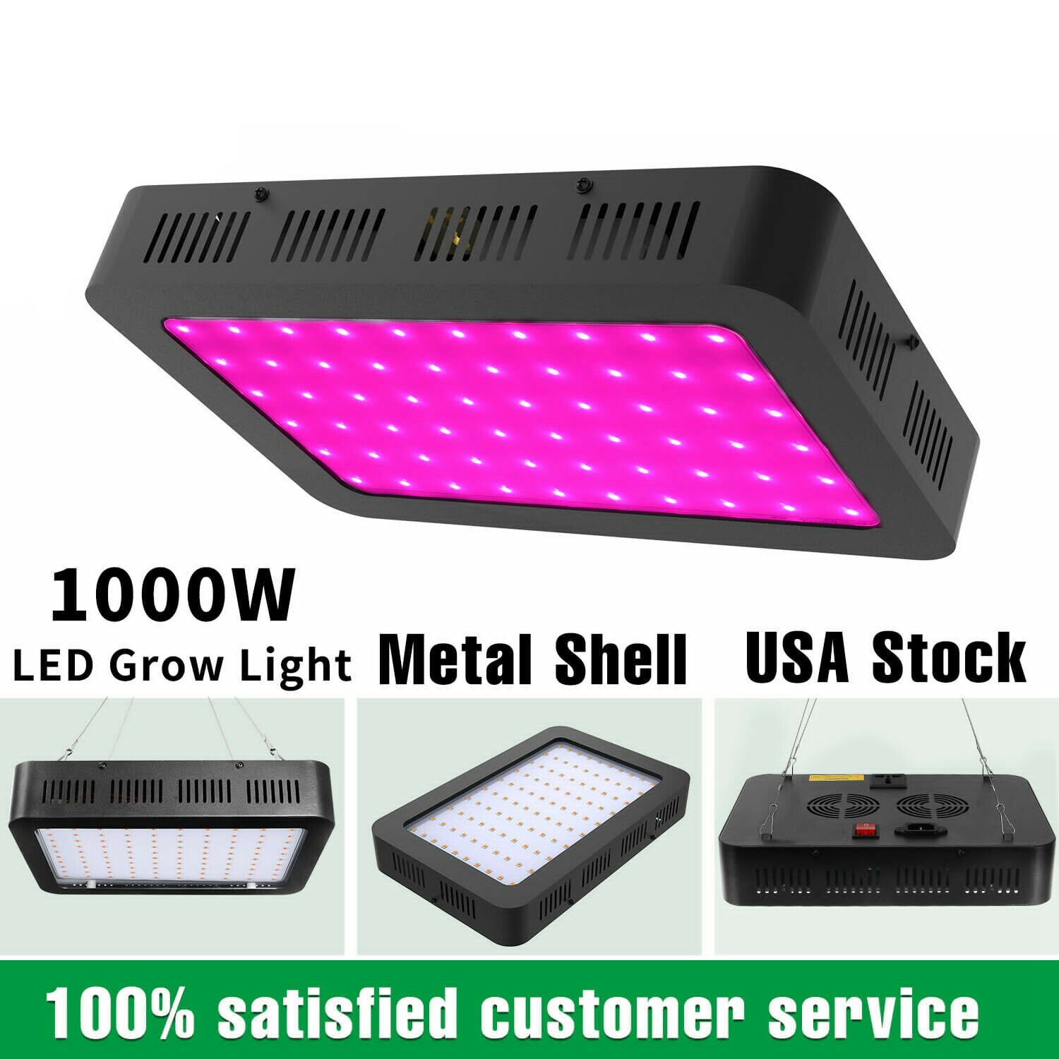 1000W LED Grow Light Indoor Seedling Veg and Bloom Plant Growing Lamp Panel MA 