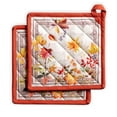 thumbnail image 1 of Maison d' Hermine Amarante 100% Cotton Set of 2 Pot Holders with Loop Heat Resistant for BBQ | Cooking | Baking | Grilling | Microwave | Barbecue | (8 Inch by 8 Inch)., 1 of 3