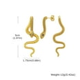 thumbnail image 2 of Snake Earrings for Women Men, Punk Gothic Stainless Steel Stud Earrings, Hypoallergenic gold plated Snakes Jewelry with Zircon, Statement Cool Rock Hip Hop Biker Earring Halloween Gifts, 2 of 5