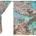 thumbnail image 3 of GZHJMY Ocean Coral Reef Turtle Sheer Window Curtain Panel Drape 55x78 Inch for Living Room Bedroom Kids Room 2 Piece Home Decor, 3 of 4
