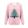 thumbnail image 5 of Yteetum Chandails en Molleton de Noël pour Femmes, Col Rond, Tricot Côtelé, Chandail Sans Capuche, Imprimé Graphique, Manches Longues, 5 of 5