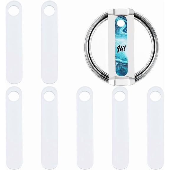 1 Box 8Pcs Sublimation Name Plate Blanks Oval Acrylic Tumbler Lid Toppers Personalized Tumbler Tags DIY Cup Lid Decorations Heat Transfer Accessories
