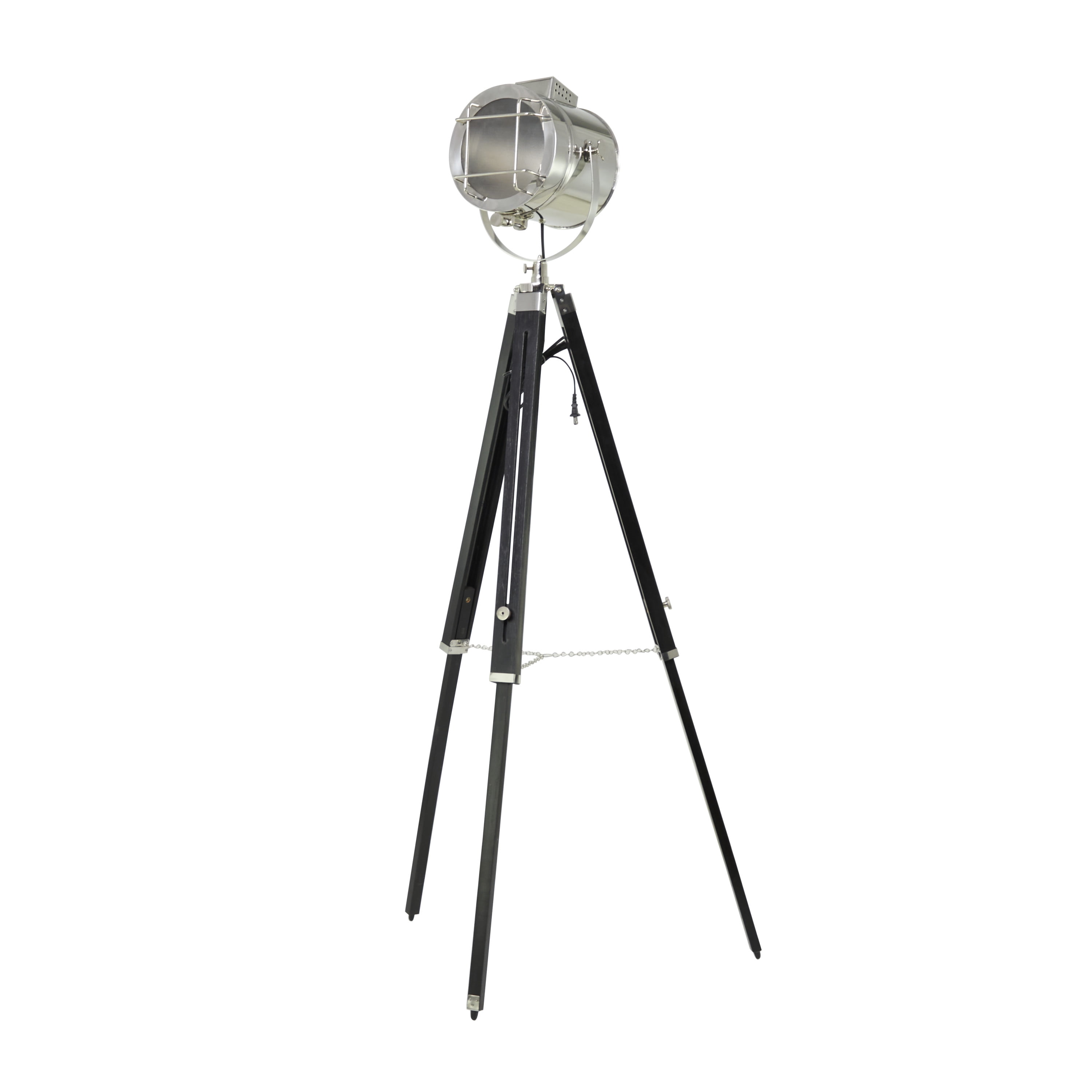 DecMode 70" Spotlight Black Floor Lamp with Silver Metal Shade