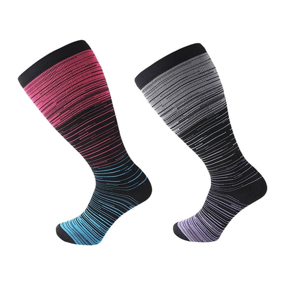 XIEULQP Compression Socks for Women 2 Pairs Plus Size Compression Socks for Men Knee High Support Wide Calf Stockings, Womens Ankle Socks Red XXL
