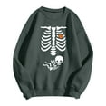 thumbnail image 5 of Pregnant Halloween Sweatshirts for Women 2025 Crewneck Pregnancy Announcement Skeleton Graphic Sweatshirt Pullover Top, 5 of 6
