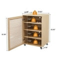 thumbnail image 3 of Wirrytor Media Storage Cabinet, 4-Tier Shelves Audio Video Record Stand Cabinet with Height Adjustable, Modern AV Cabinet with Doors and Pulley, Storage for Entertainment Stereo Component,Oak, 3 of 8