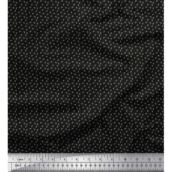 Soimoi Cotton Duck Fabric Crescent Moon Shirting Decor Fabric Printed Yard 42 Inch Wide
