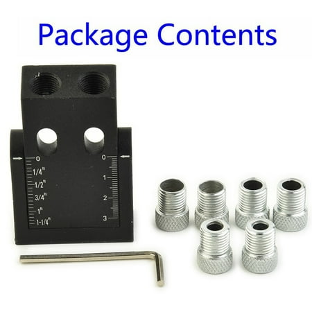 

GLFILL Pocket Hole Jig Kit 6/8/10mm Angle Drill Guide Woodworking Tool Carpentry Tools