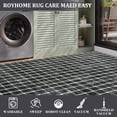 thumbnail image 5 of Nanan 5'x7' Modern Geometric Checkered Rug Washable Plaid Rug, Non-Slip Low Pile Carpet for Living Room Bedroom Home Office, Black, 5 of 7