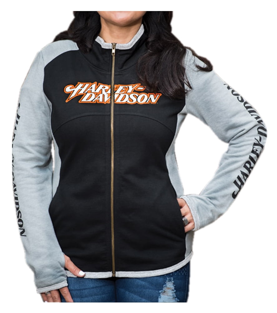 Harley-Davidson Women's Small Gray Spin Logo athletic light weight jacket zip Harley-Davidson Women's Small Gray Spin Logo athletic light weight jacket zip