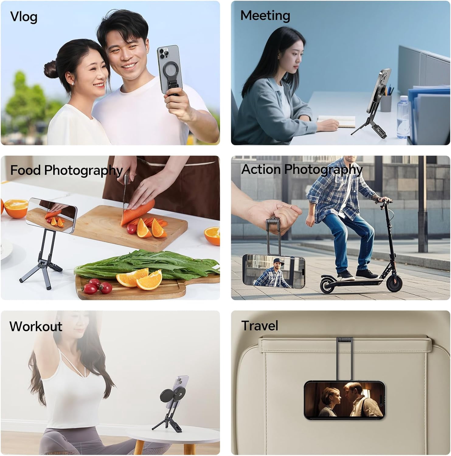 Ulanzi Magnetic Phone Tripod for iPhone, MA38 Portable Phone Holder Mini Tripod With Double-Sided Strong Magnetic