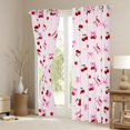 thumbnail image 3 of Manfei Red Cherry Pink Bow Print Curtains Pack of 2 (42x84 Each) for Girls, Cute Fruit Ribbon Bows Curtains Blackout, 3 of 6