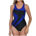 thumbnail image 2 of QUNYINEY One Piece Swimsuit Women Tummy Control Colorblock Bathing Suit Slimming Cut Out Swimwear, 2 of 7