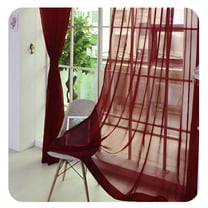 AUQ Extra Wide Pure Color Sheer Curtains for Living Room,Patio Door Curtain for Sliding Door,Sheer Voile Rod Pocket Room Divider Curtains,Tulle Backdrop Curtain Drapes 1 Panel