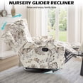 thumbnail image 6 of UIXE Swivel Rocker Recliner Chair, Manual Nursery Glider Recliner, Floral Fabric Wingback Accent Chair with Adjustable Backrest & Footrest for Small Spaces Living Room Bedroom, Plants Beige, 6 of 8