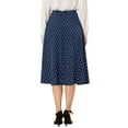 thumbnail image 3 of Allegra K Women's Elastic Waist Zipper Polka Dots Casual Midi Skirt, 3 of 6