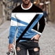 thumbnail image 2 of Blusas y camisas de manga larga con cuello redondo para hombre, estilo casual, cuello redondo, manga larga, estampado, blusa para hombre, 2 of 4