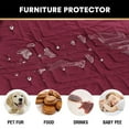 thumbnail image 3 of PrimeBeau Reversible Sofa Slipcover Furniture Protector Water Resistant 2 Inch Wide Elastic Straps Sofa Cover Couch Covers Pets Kids Fit Sitting Width Up to 66" (Sofa, Burgundy / Beige), 3 of 5