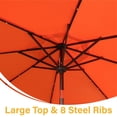 thumbnail image 5 of Alpha Joy 10FT Outdoor Patio Umbrella Solar LED Umbrella with Crank Handle, Orange, 5 of 7