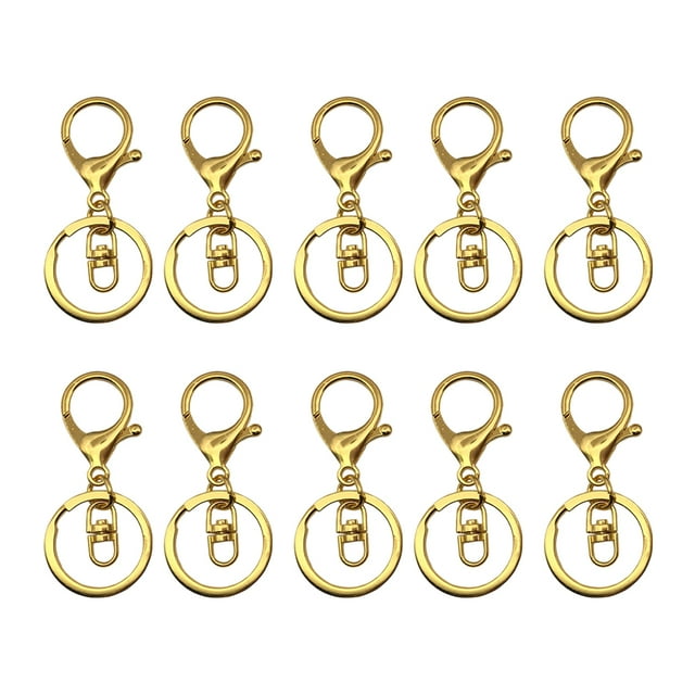 ZheElen 10pack/lot Metal Key Chain Snap Hooks - Accessories For Personalized Keychain Is Low gold 1Set