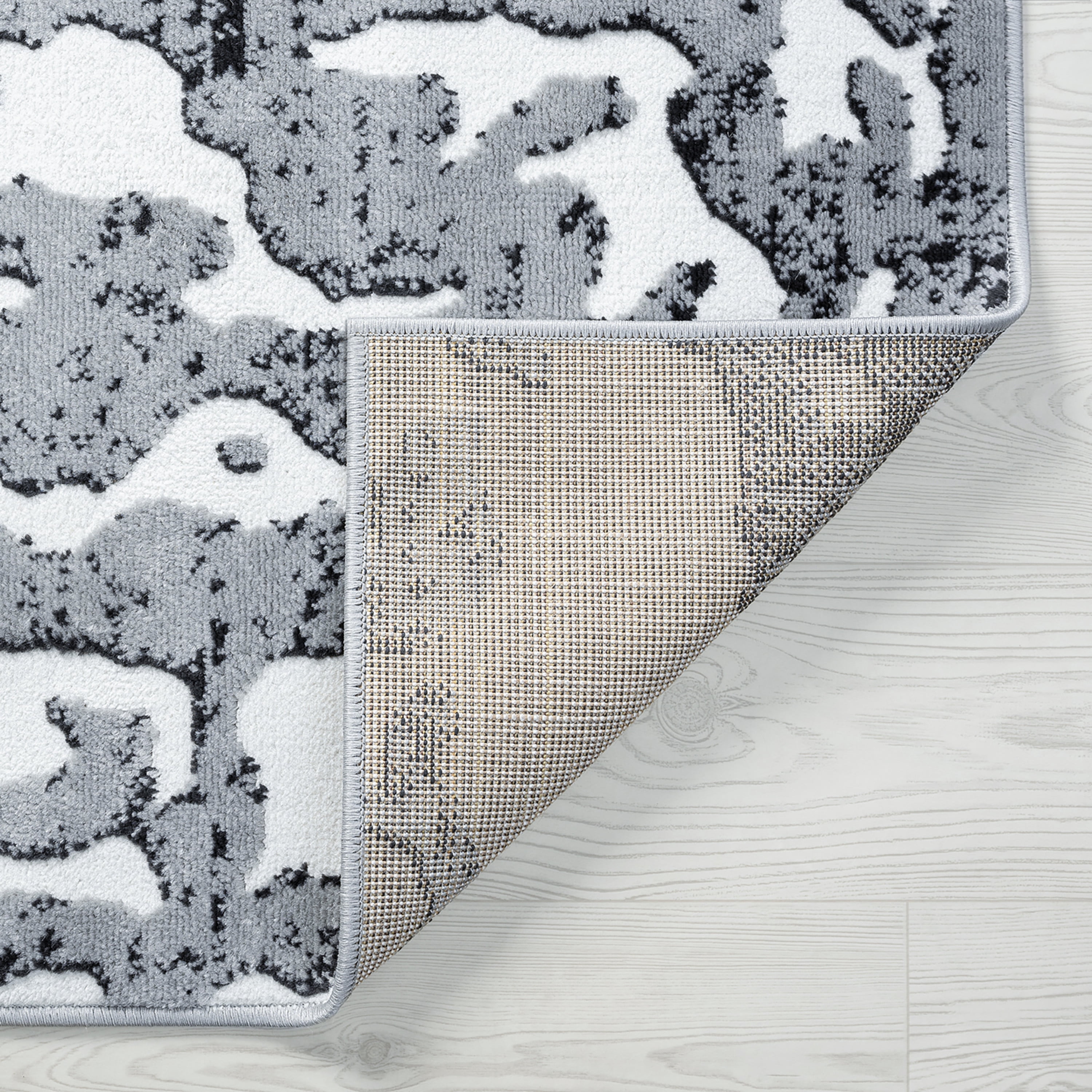 Contemporary 9x12 Area Rug (8'10'' x 12'2'') Abstract Gray, White Living Room Easy to Clean