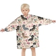 thumbnail image 3 of Dachshund and Flower Blanket Hoodies for Kids 6-13YR Oversize Wearable Blanket Hoodies for Boys Girls Teens, 3 of 7