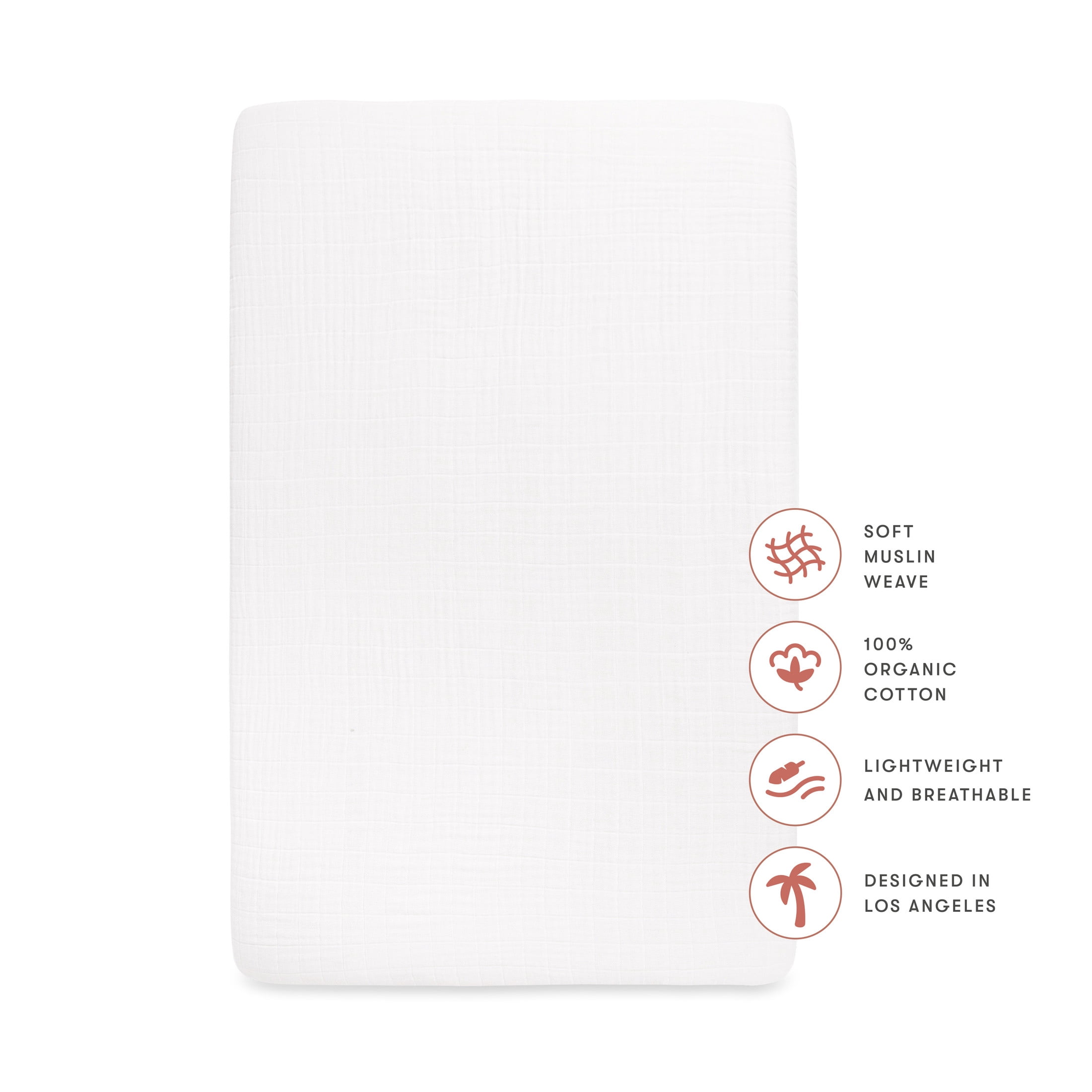 Babyletto Crib Sheet in GOTS Certified Organic Muslin Cotton