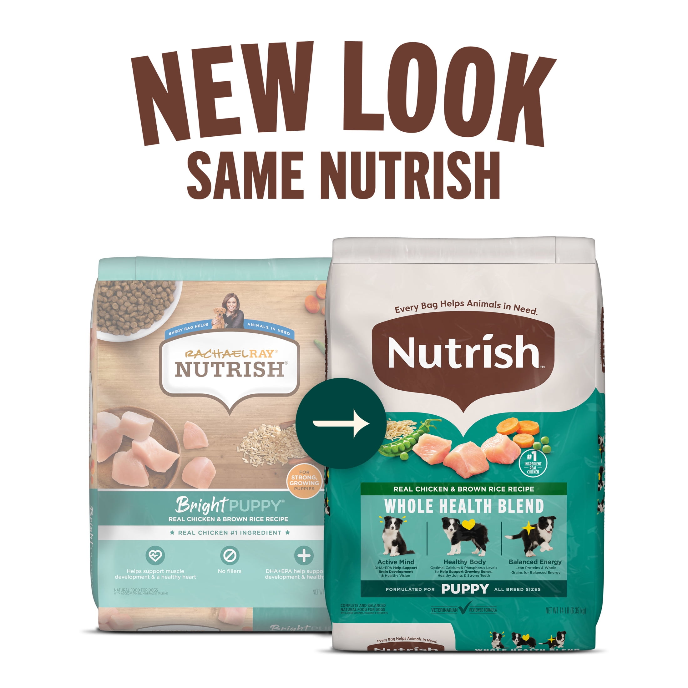 Nutrish Puppy Real Chicken & Brown Rice Recipe Whole Health Blend Dry Dog Food, 6 lb. Bag (Rachael Ray)