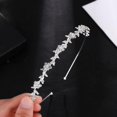 thumbnail image 3 of 1 Piezas Diamantes de Imitación Nupcial Cristal Mujer Diadema Boda Florista Perla Diamante Delgado Plata Flor Hojas Corona Accesorios para el cabello Diadema, 3 of 5