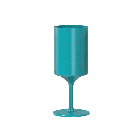 Knork Eco Party, Party Cup Outdoor Wine Glass, Single, Stem, Teal Blue