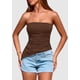 thumbnail image 5 of Top Tubo Sin Tirantes Fruncido Marrón M PRETTYGARDEN, 5 of 6