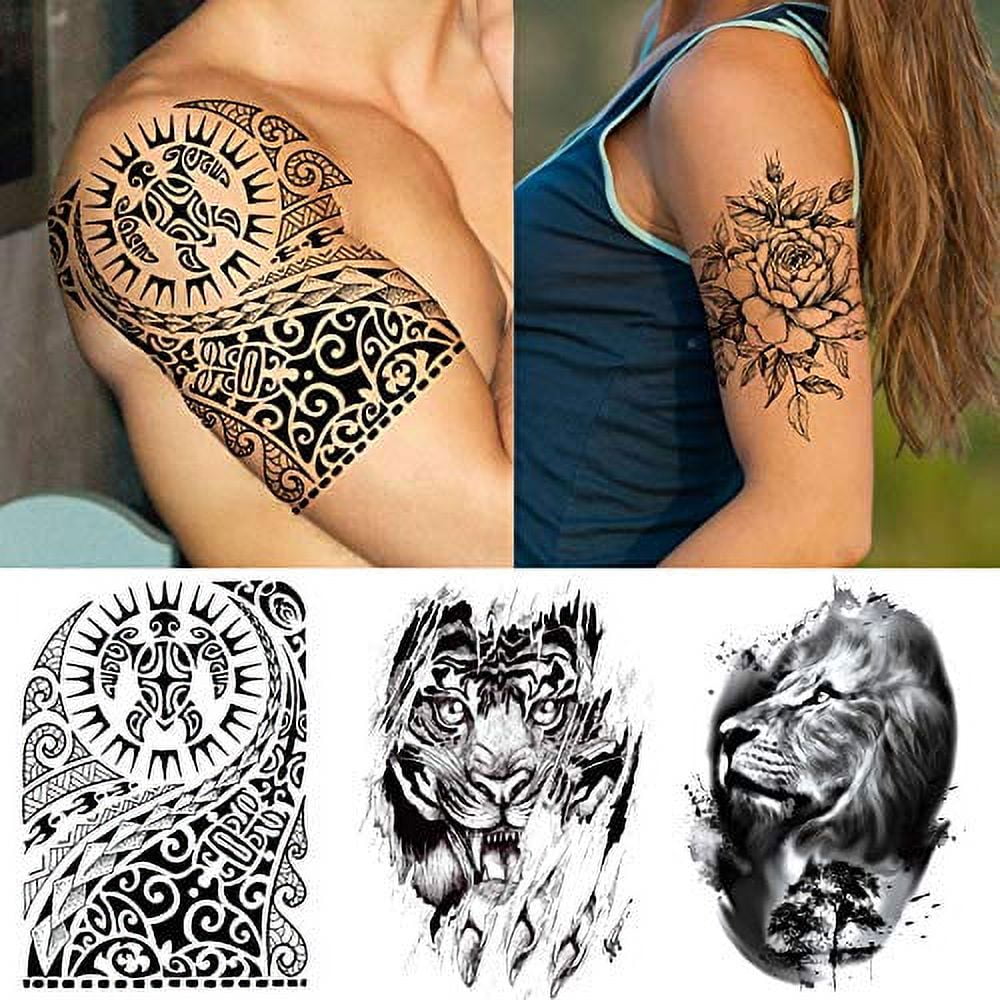 Realistic Full Arm Tattoo Sleeve For Men And Women Warrior, Lion, Tiger,  Flower, Black Totem Temporary Arm Tattoo Sticker Maori From Yoochoice,  $0.83 | DHgate.Com