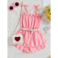 thumbnail image 3 of Seyurigaoka Baby Girls Romper Suits,Color Contrast Stripe Slim fit Sleeveless Bodysuit+Leather Belt, 3 of 8