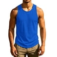thumbnail image 2 of Men's Tank Top Cooling Breathable Sleeveless Muscle Shirts Summer Moisture Wicking Tank Top for Gym, Running,Outdoor Training Royal Blue L, 2 of 7