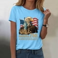 thumbnail image 2 of CAICJ98 Womens 250th Anniversary Patriotic July 4th T-Shirt USA 1776-2026 Crew Neck Women's Shirt (Sky Blue,L), 2 of 8