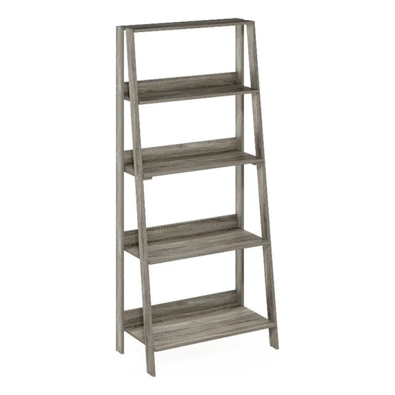 Pemberly Row Contemporary 5-Tier Bookcase Display Shelf in French Oak