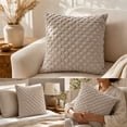 thumbnail image 4 of Textured Knit Throw Pillow Cover Soft Square Decorative Cushion Case for Outdoor Patio Sofa Couch and Home, 4 of 7