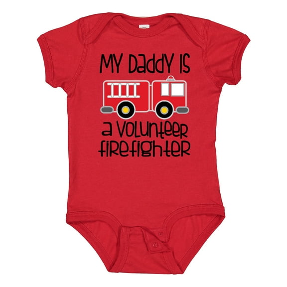 Inktastic Volunteer Firefighter Daddy Boys or Girls Baby Bodysuit