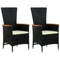 thumbnail image 1 of vidaXL Outdoor Chairs 2 pcs with Cushions Poly Rattan Black, 1 of 4