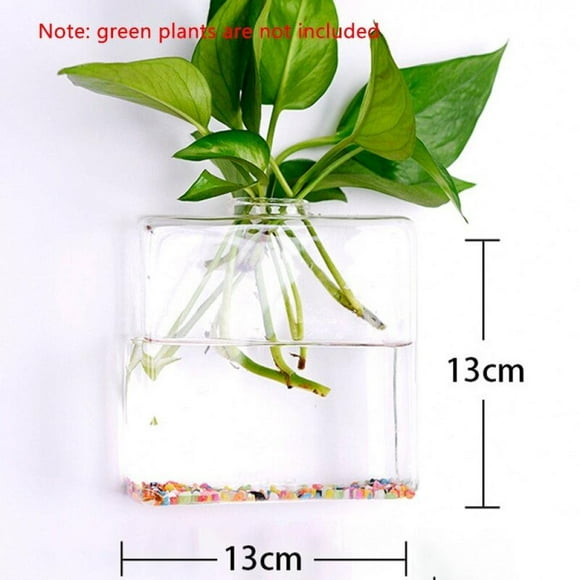 SweetCandy Nordic Wall Hanging Crystal Flower Pot Transparent Glass Vase Garden Succulent Plant Planters Home Living Room Hanging Basket