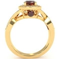 thumbnail image 3 of Three Stone Lab-Created Ruby Diamond Peekaboo Halo Engagement Ring In 14k Yellow Gold, 3 of 6