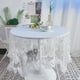 thumbnail image 4 of Nvzi Mantel de encaje de margaritas pequeñas con mantel de encaje, mesa de comedor, escritorio de estudiante, mantel de mesa de café, decoración (blanco, 120 * 120 cm), 4 of 4