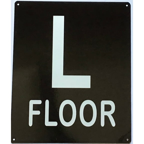 L FLOOR SIGN (10X12,Black Aluminum) -ref21422